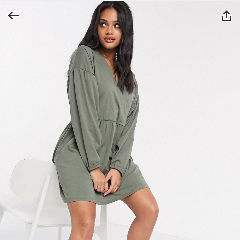 ASOS wrap front smock dress